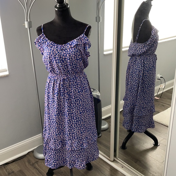 Blue Floral Dress - Picture 1 of 5